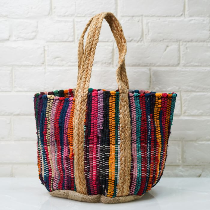 Jute Beach Bag Multicolor.